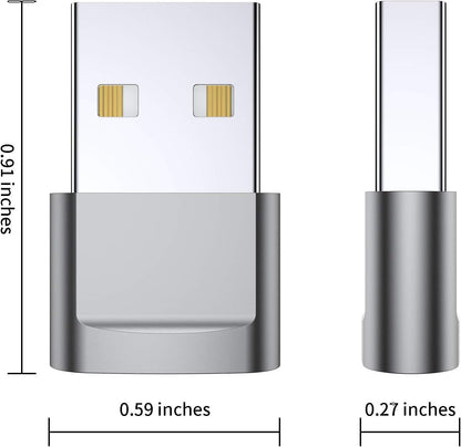 USB C Female to USB Male Adapter 4-Pack,Type C to USB a Charger Cable Adapter,Compatible with Iphone 13 12 11 Mini Pro Max,Ipad 2020,Samsung Galaxy Note 10 S21 S20 Plus,Google Pixel 5 4A 3 XL