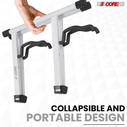 5Core Double Guitar Stand Floor Adjustable a Frame Folding Acoustic Electric Guitars Holder Stands