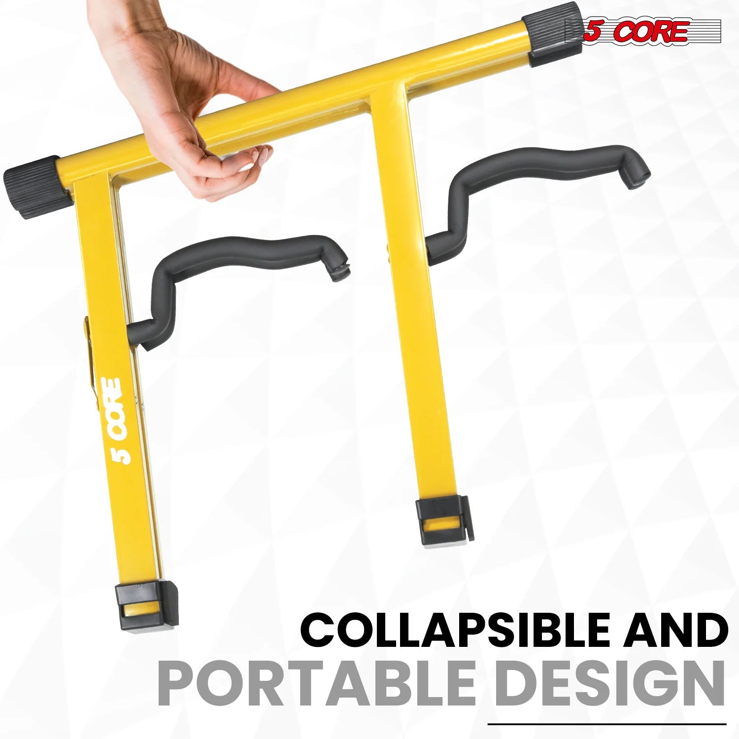 5Core Double Guitar Stand Floor Adjustable a Frame Folding Acoustic Electric Guitars Holder Stands