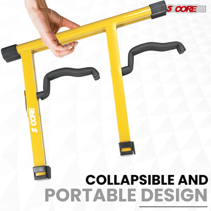 5Core Double Guitar Stand Floor Adjustable a Frame Folding Acoustic Electric Guitars Holder Stands